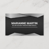 Zilveren metalen afwerking | Koolstof achtergrond Visitekaartje (Voorkant)