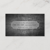 Zilveren metalen banner | Grungy bekrast metaal Visitekaartje (Achterkant)