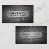 Zilveren metalen banner | Grungy bekrast metaal Visitekaartje (Voorkant / Achterkant)