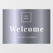 Zilveren metalen bedrijfslogo welkom raamsticker (Vel)