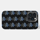 Zilveren Metalen Draak Patroon iPhone Hoesje (Achterkant horizontaal)