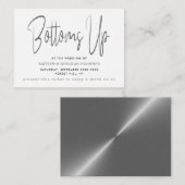 Zilveren metalen effect script stijl gratis drankj informatiekaartje (Voorkant / Achterkant)