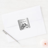 Zilveren metalen fietsenplaat vierkante sticker (Envelop)