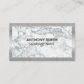 Zilveren metalen frame | Marmer Visitekaartje (Voorkant)