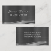 Zilveren Metalen Golf Achtergrond Visitekaartje (Voorkant / Achterkant)