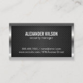 Zilveren metalen rand geperforeerde mesh visitekaartje (Achterkant)