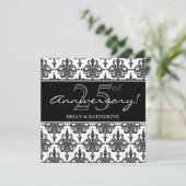 Zilveren Metallic 25-jarig Huwelijksjubileum Feest Kaart (Staand voorkant)