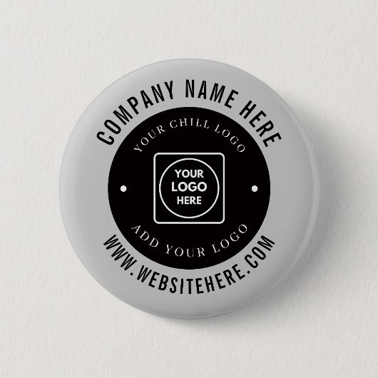 Zilveren Metallic Aangepaste Logo Zakelijke Merkid Ronde Button 5,7 Cm (Voorkant)