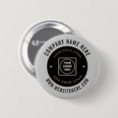 Zilveren Metallic Aangepaste Logo Zakelijke Merkid Ronde Button 5,7 Cm (Voorkant /achterkant)