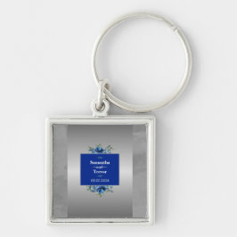 Zilveren Metallic Bloom Sleutelhanger
