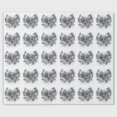 Zilveren Metallic Bow Faux Sparkles Cadeaupapier (Vlak)