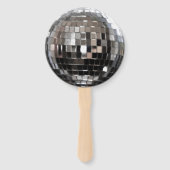 Zilveren Metallic Disco Bal Handwaaier (Achterkant)
