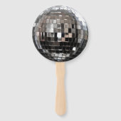 Zilveren Metallic Disco Bal Handwaaier (Voorkant)