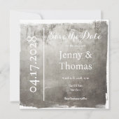Zilveren Metallic Elegant Bewaar de Datum Save The Date (Voorkant)