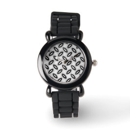 Zilveren Metallic Horloge Met Patroon