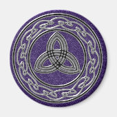 Zilveren Metallic Keltische Wielknopen en Trinity Magneet (Voorkant)