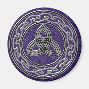 Zilveren Metallic Keltische Wielknopen en Trinity Magneet