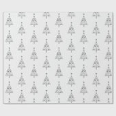 Zilveren metallic kerstboom stijlvol chic cadeaupapier (Vlak)