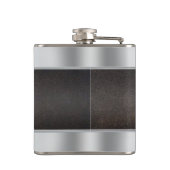 Zilveren Metallic Nep Leer Bruidsjonker Heupfles (Achterkant)