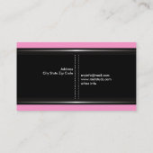 Zilveren metallic noppen zwart roze visitekaartjes (Achterkant)