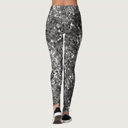 Zilveren Metallic Sequin Leggings (Achterkant)