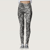 Zilveren Metallic Sequin Leggings (Voorkant)