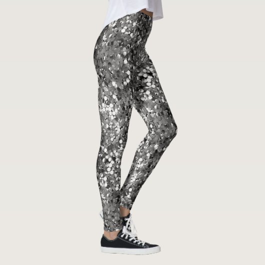 Zilveren Metallic Sequin Leggings (Rechts)