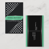 Zilveren metallic studs zwart mint groen visitekaartje (Voorkant / Achterkant)