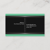 Zilveren metallic studs zwart mint groen visitekaartje (Achterkant)