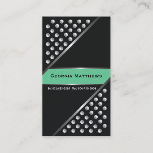 Zilveren metallic studs zwart mint groen visitekaartje