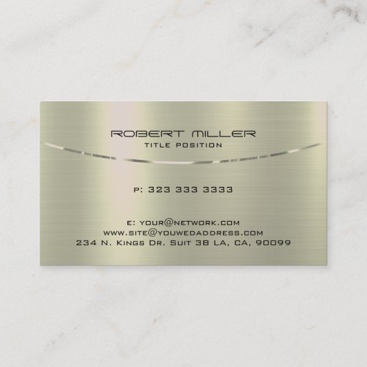 Zilveren metallic textuur achtergrond visitekaartje (Achterkant)