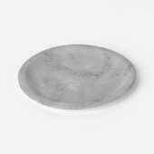 Zilveren metallic textuur rustieke shimmer stijlvo papieren bordje (Gekanteld)