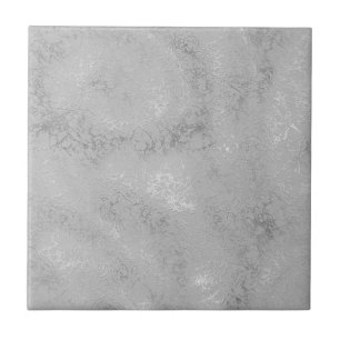 Zilveren metallic textuur rustieke shimmer stijlvo tegeltje