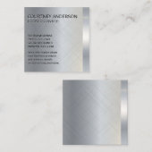 zilveren metallic trim vierkante visitekaartje (Voorkant / Achterkant)