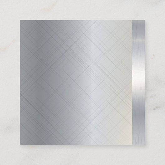 zilveren metallic trim vierkante visitekaartje (Achterkant)