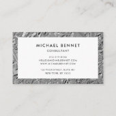 Zilveren Metallic Visitekaartje met Monogram (Achterkant)