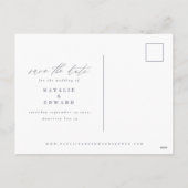 Zilveren metallic wereldkaart bruiloft aankondigin feestdagenkaart (Achterkant)