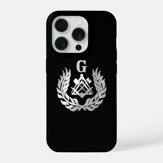 Zilveren metselarijsymbool iPhone hoesje (Achterkant)