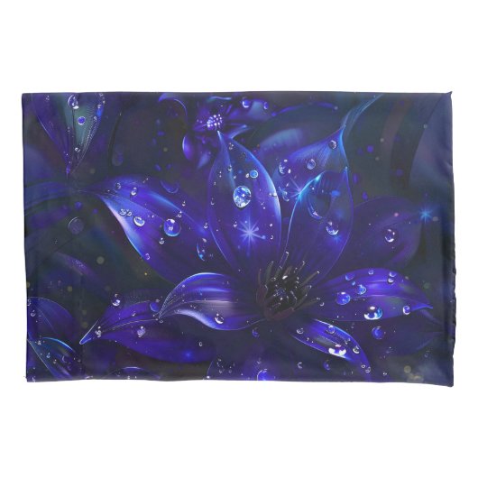 Zilveren Midnight Blooms Kussensloop (Voorkant)