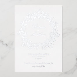 Zilveren minimalistische Boho bloementuin Folie Uitnodiging