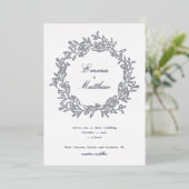 Zilveren minimalistische Boho bloementuin Folie Uitnodiging (Staand Voorkant)