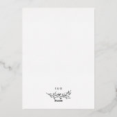 Zilveren minimalistische Boho bloementuin Folie Uitnodiging (Achterkant)