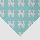 Zilveren mintletter N Tissuepapier (Detail)