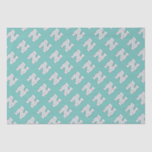 Zilveren mintletter N Tissuepapier (Voorkant)