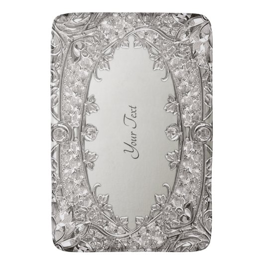 Zilveren moderne badmat (Voorkant Verticaal)