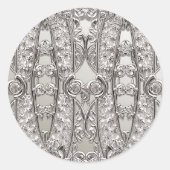 Zilveren  moderne bruiloft Sticker (Voorkant)