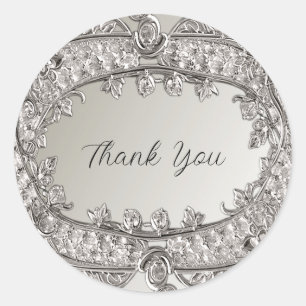 Zilveren  moderne bruiloft Sticker