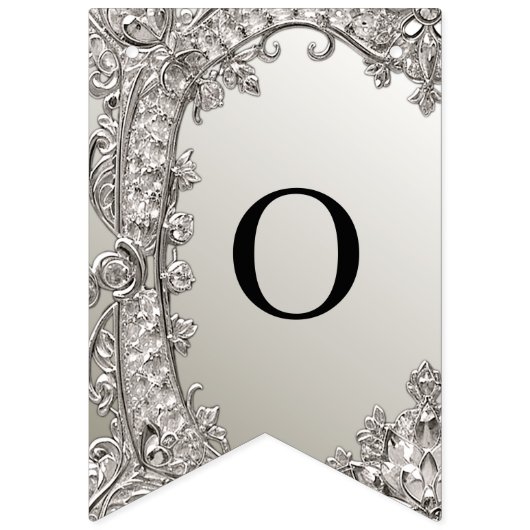 Zilveren  moderne Bunting Flag Vlaggetjes (Tweede vlag)