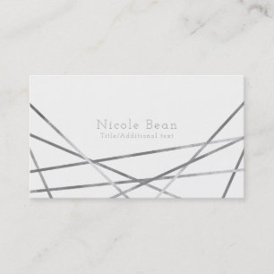 Zilveren Moderne Geometrische Lijnen Glam Chique A Visitekaartje