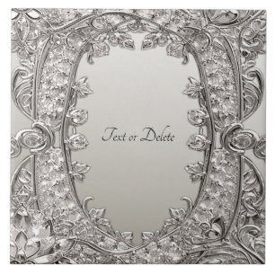 Zilveren  moderne keramische Tegel Tegeltje